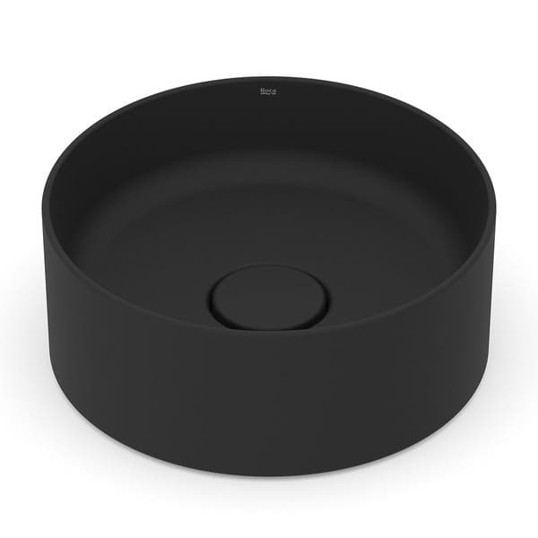 Cuba para Banheiro de Apoio Louça Redonda Matte Black 30cm Terra Roca