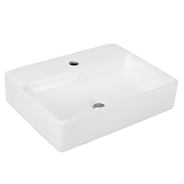 Cuba para Banheiro de Apoio Louça Retangular Branca 49x37cm com Mesa Sevilha Sensea