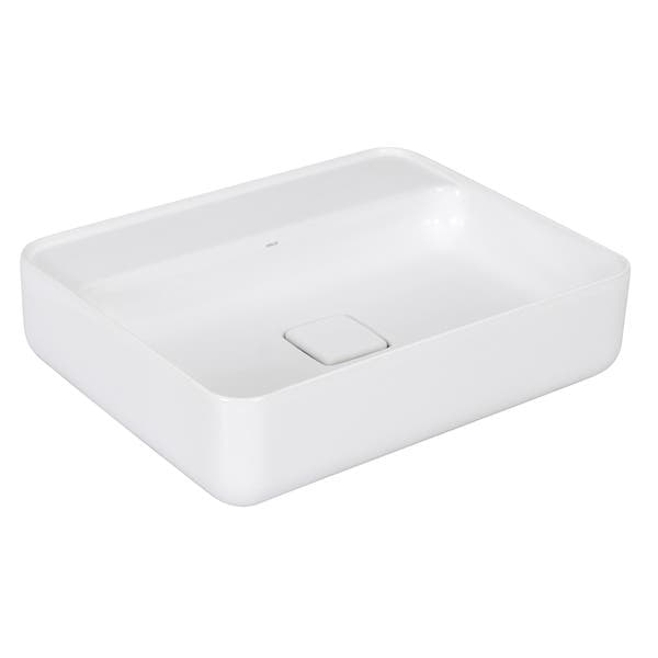 Cuba para Banheiro de Apoio Louça Retangular Branca 50x40cm com Mesa Slim Deca