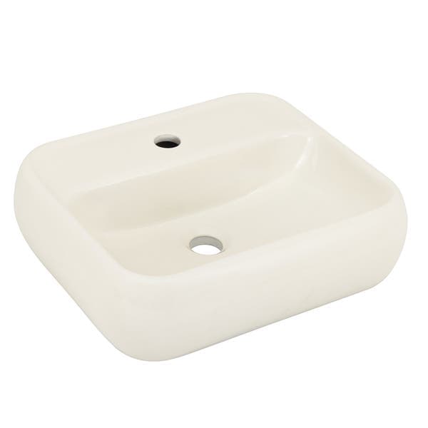 Cuba para Banheiro de Apoio Louça Retangular Palha 43x38cm com Mesa Proença Sensea
