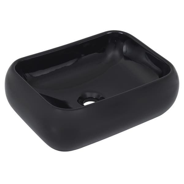 Cuba para Banheiro de Apoio Louça Retangular Preta 41x31cm Cannes Sensea