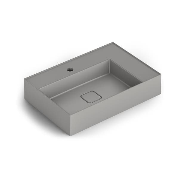 Cuba para Banheiro de Apoio Louça Retangular Stone 62x42,5cm com Mesa Platinum Incepa