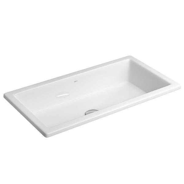 Cuba para Banheiro de Sobrepor Louça Retangular Gelo 59x31cm L 1070 17 Deca