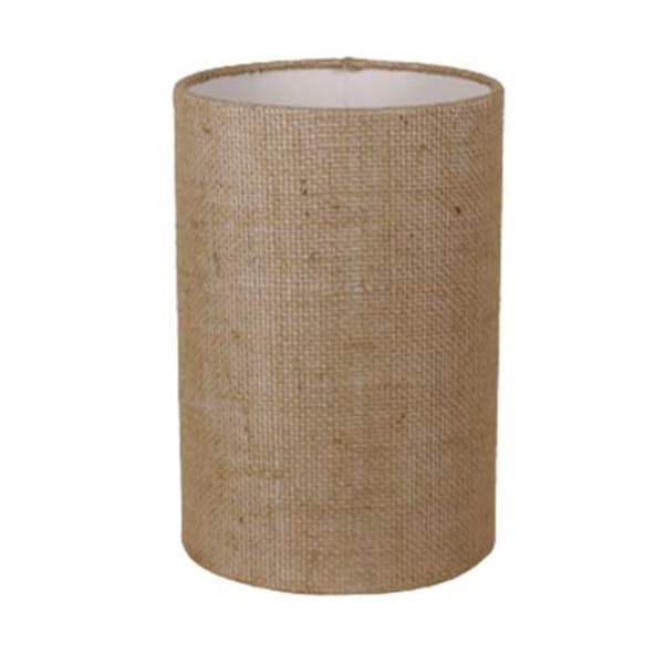 Cúpula Cilíndrica Bege Plástico e Fibra e Tecido 30x20x20cm Primor