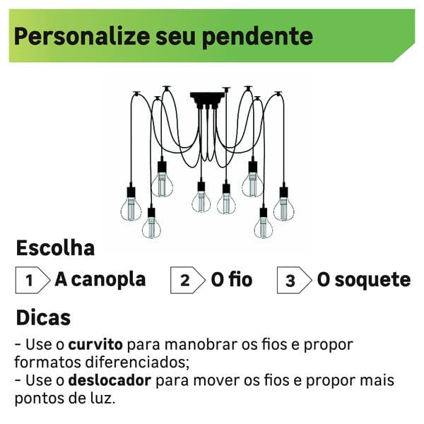 Curvito para Pendente Metal Amarelo