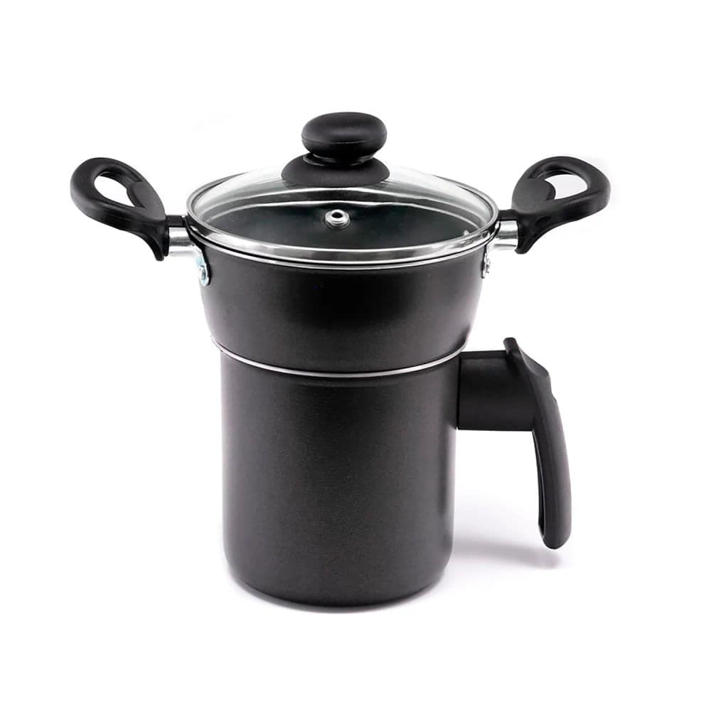 Cuscuzeira com Tampa de Vidro Gourmet Preto - Meridional
