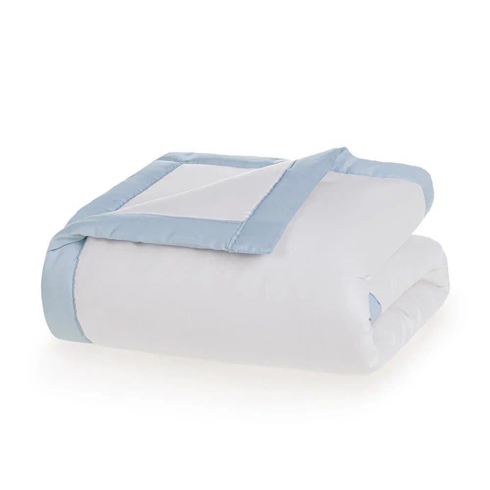 Edredom Bambini Dolce 300 Fios Trussardi Branco e Azul 110cm x 160cm