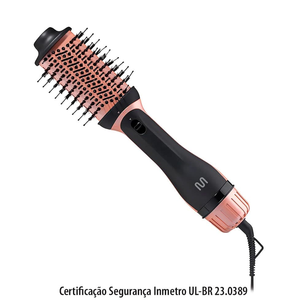 Escova Secadora 2 em 1 Compacta Preta Bivolt 1200w - Multi