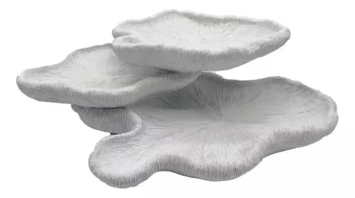 Escultura Coral Resina 28x18,5x9,4cm Branco
