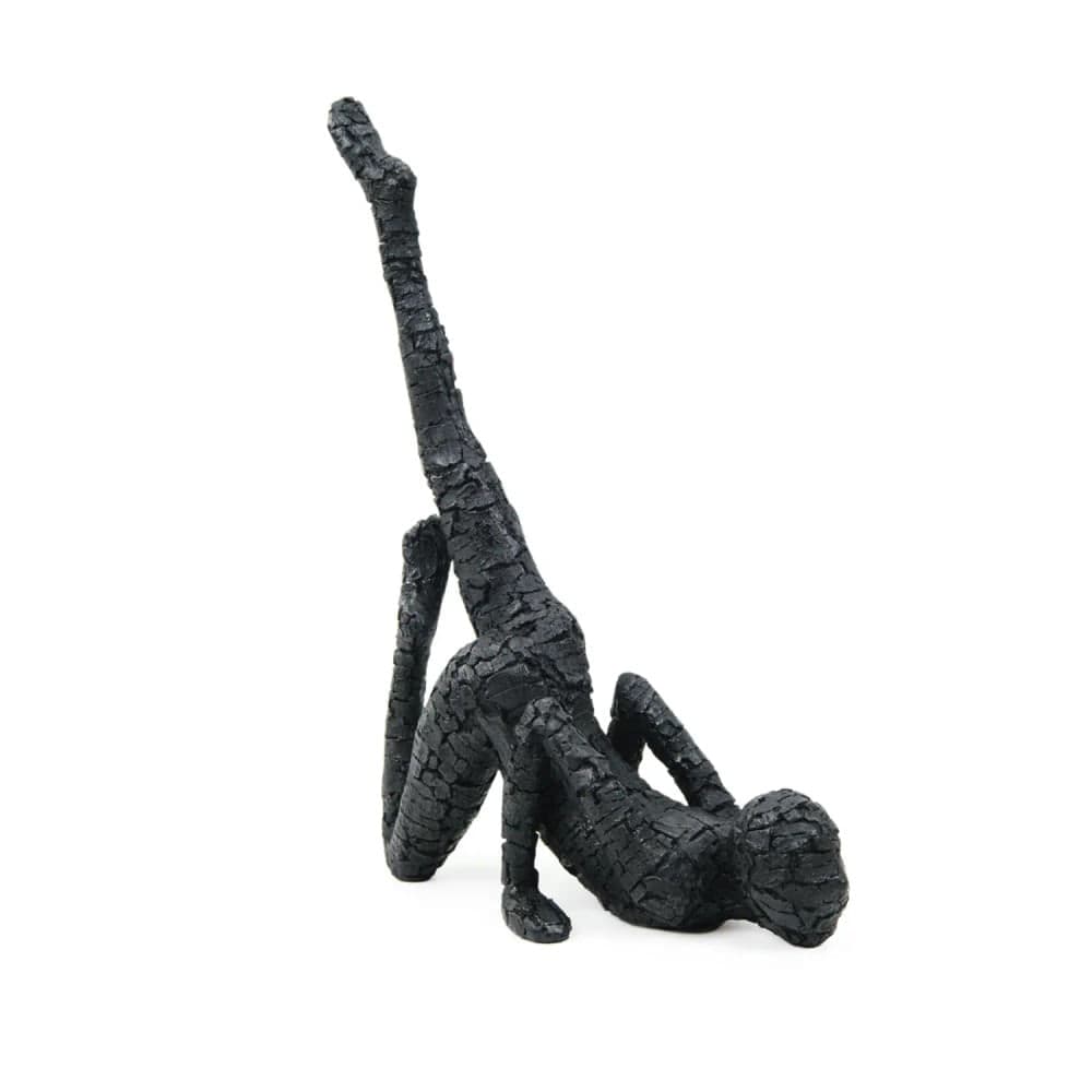 Escultura Yoga Resina Preto 29x20x7,5cm - Hub.me