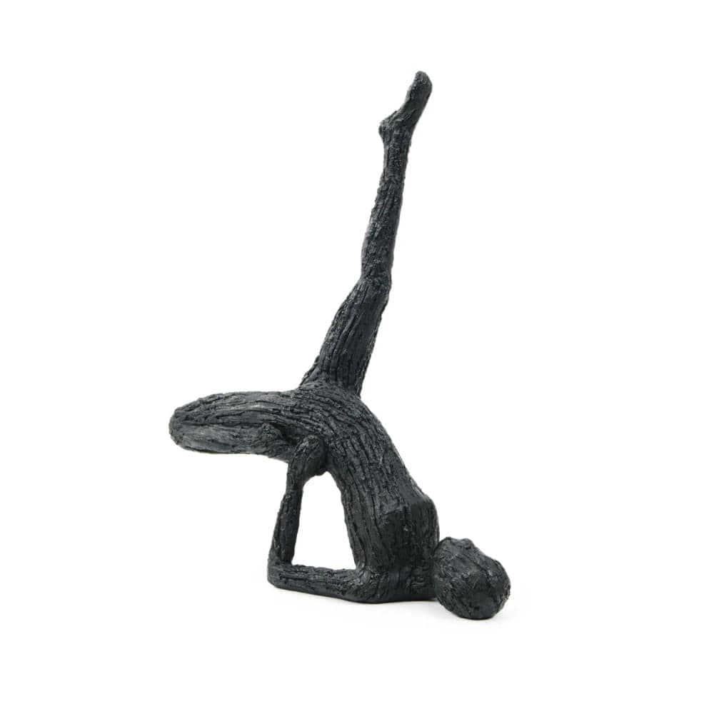Escultura Yoga Resina Preto 33x28x9cm - Hub.me