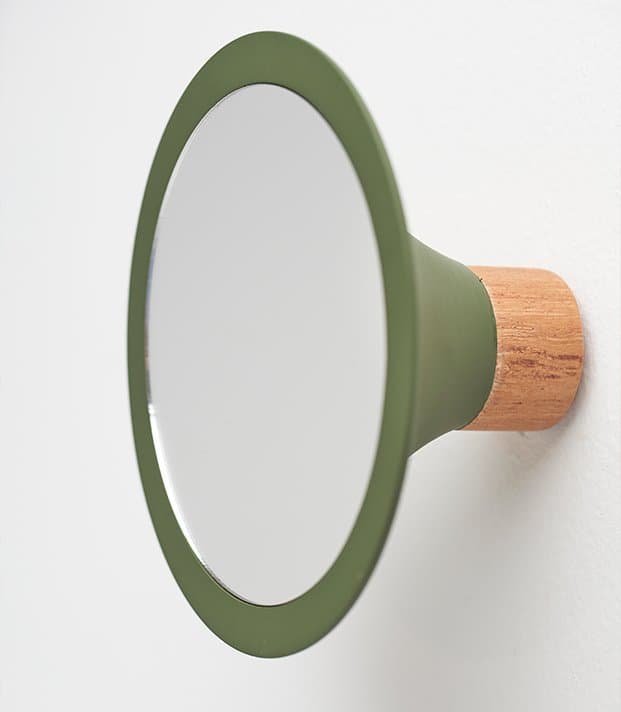 Espelho Alpina Médio Verde Militar Iludi Design