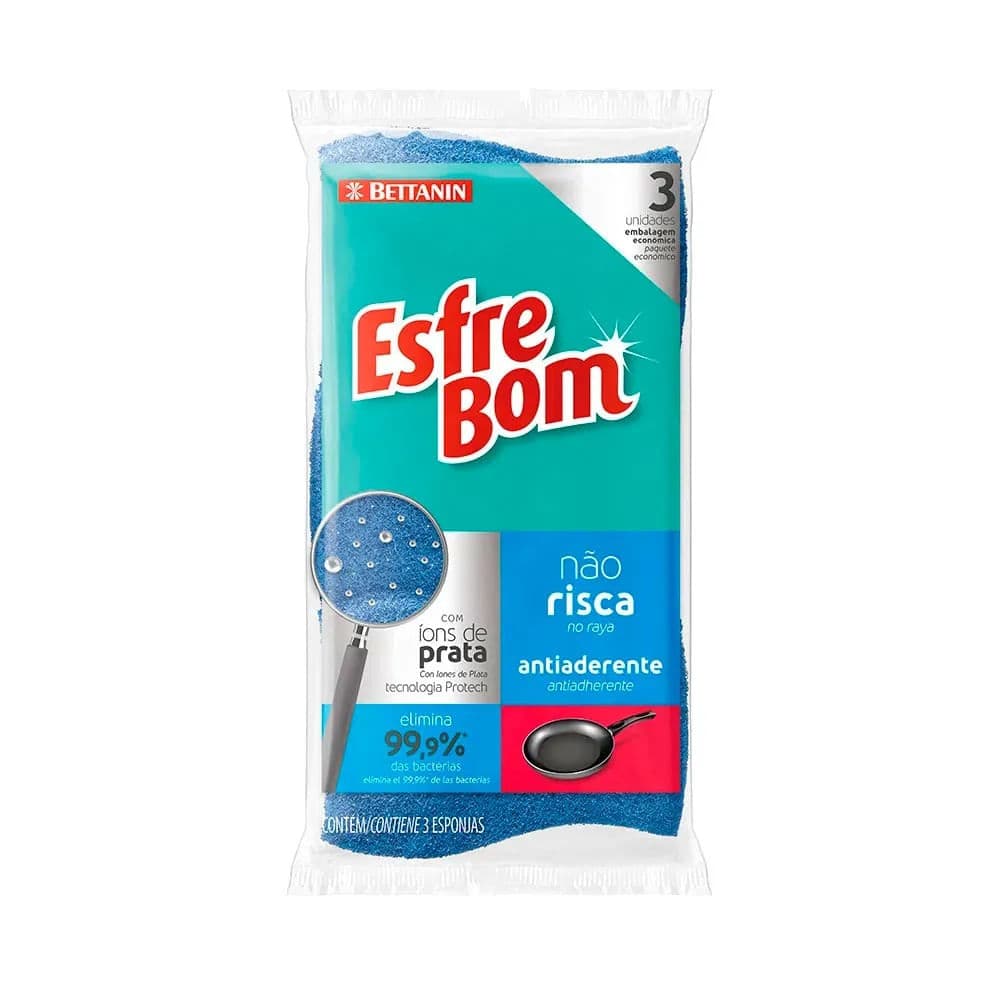 Esponja Esfrebom Não Risca Embalagem Econômica - Bettanin