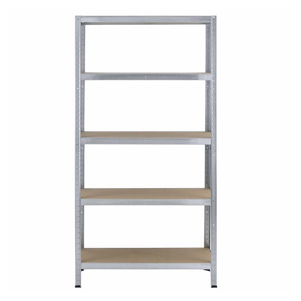 Estante de Aço e Madeira MDF com 5 Prateleiras Prata Carga 176x90x40cm 875kg Spaceo