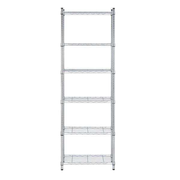 Estante de Metal Aço Cromado com 6 Prateleiras Line Aramada 180x60x35cm 300kg Spaceo