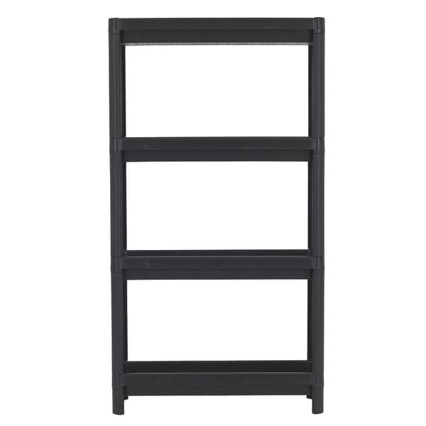 Estante de Plástico Polipropileno com 4 Prateleiras Preta Geo 112,5x54x18cm 20kg Grifit