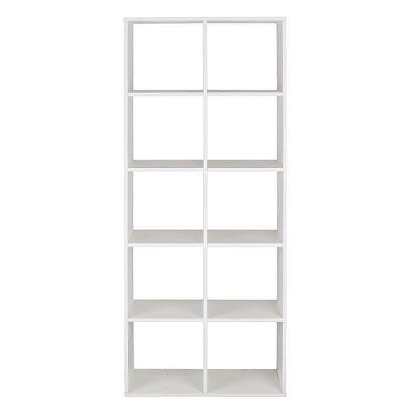 Estante para Livros de Madeira MDP com 10 Nichos Branca KUB 172,5x70,1x30cm 40kg Spaceo
