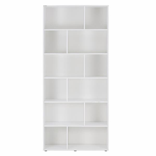 Estante para Livros de Madeira MDP Livreiro com 5 Prateleiras Branca Space 204,2X90X30cm 25kg CCL