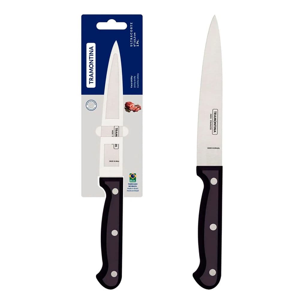 Faca Tramontina para Cozinha Ultracorte 6 Polegadas Preta
