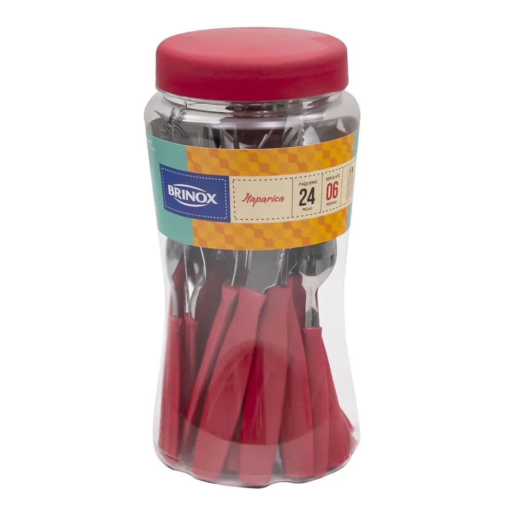 Faqueiro 24 Peças Itaparica Vermelho - Brinox