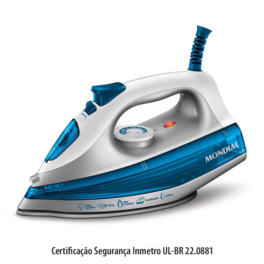 Ferro de Passar a Vapor Fvn-01 Azul - Mondial
