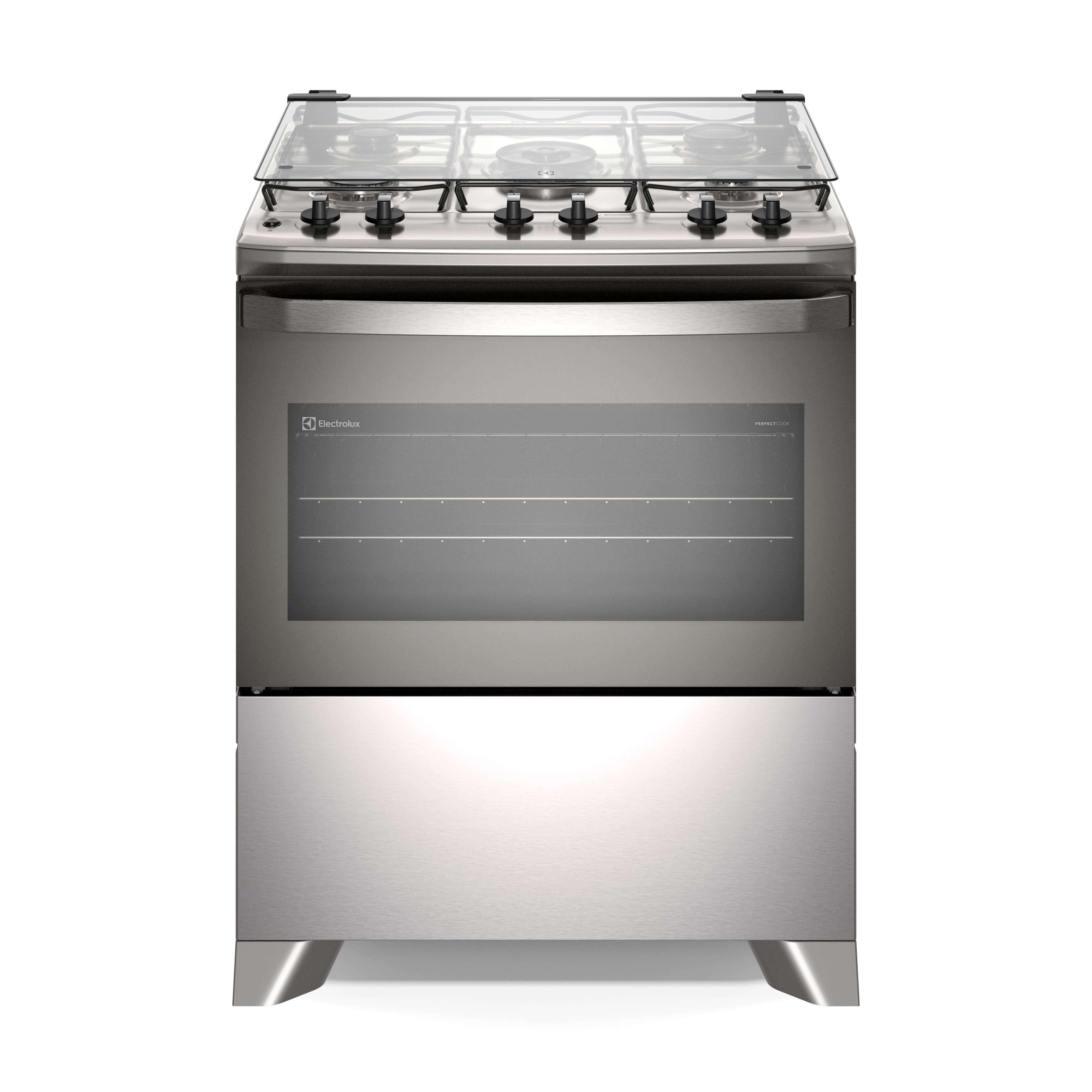 Fogão 5 bocas Electrolux Cinza Efficient Mesa Inox, PerfectCook e VaporBake® (FE5IG)