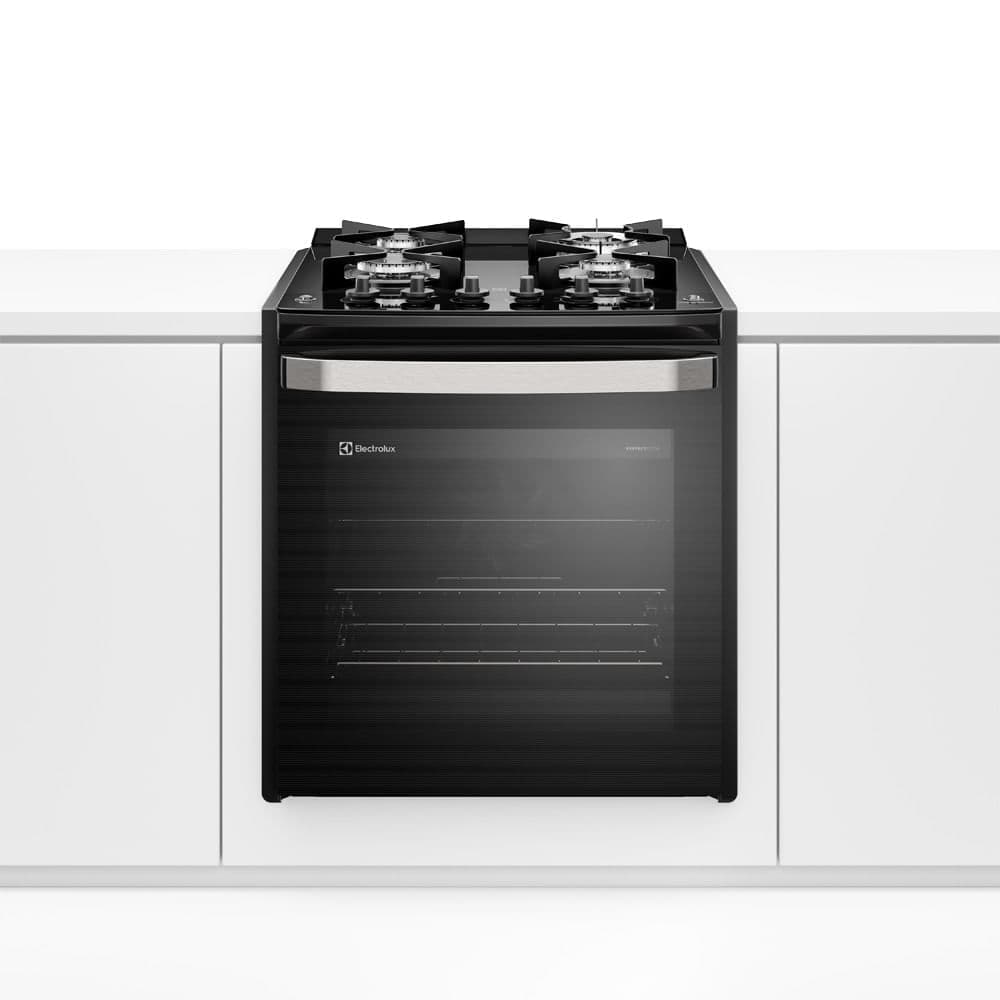 Fogão de Embutir 4 bocas Electrolux Preto Experience com Mesa de Vidro, PerfectCook360 e VaporBake (FE4EP)