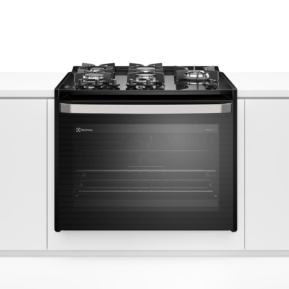 Fogão de Embutir 5 bocas Electrolux Preto Experience com Mesa de Vidro, Grill e PerfectCook360 (FE5EB)