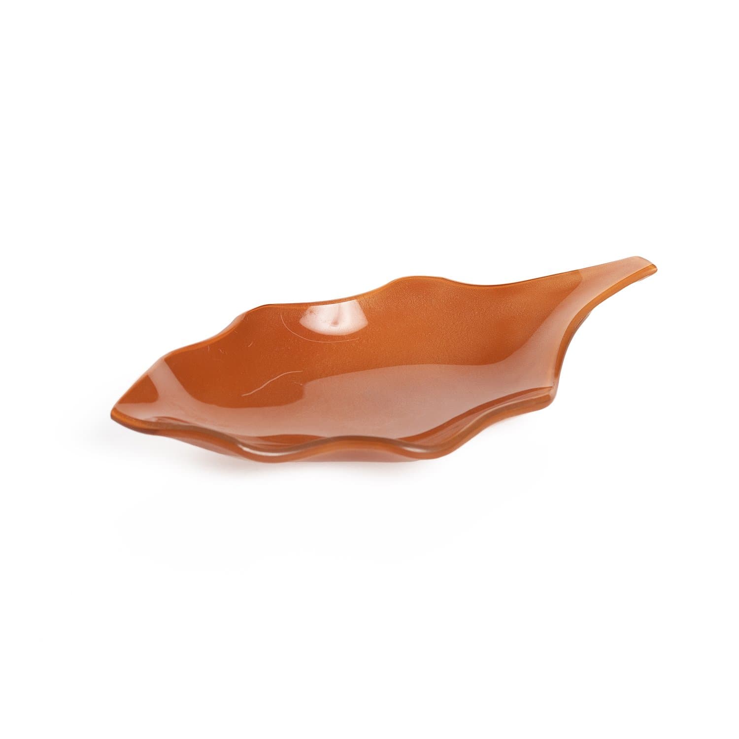 Folha Em Vidro Ocre 20 x 11 cm