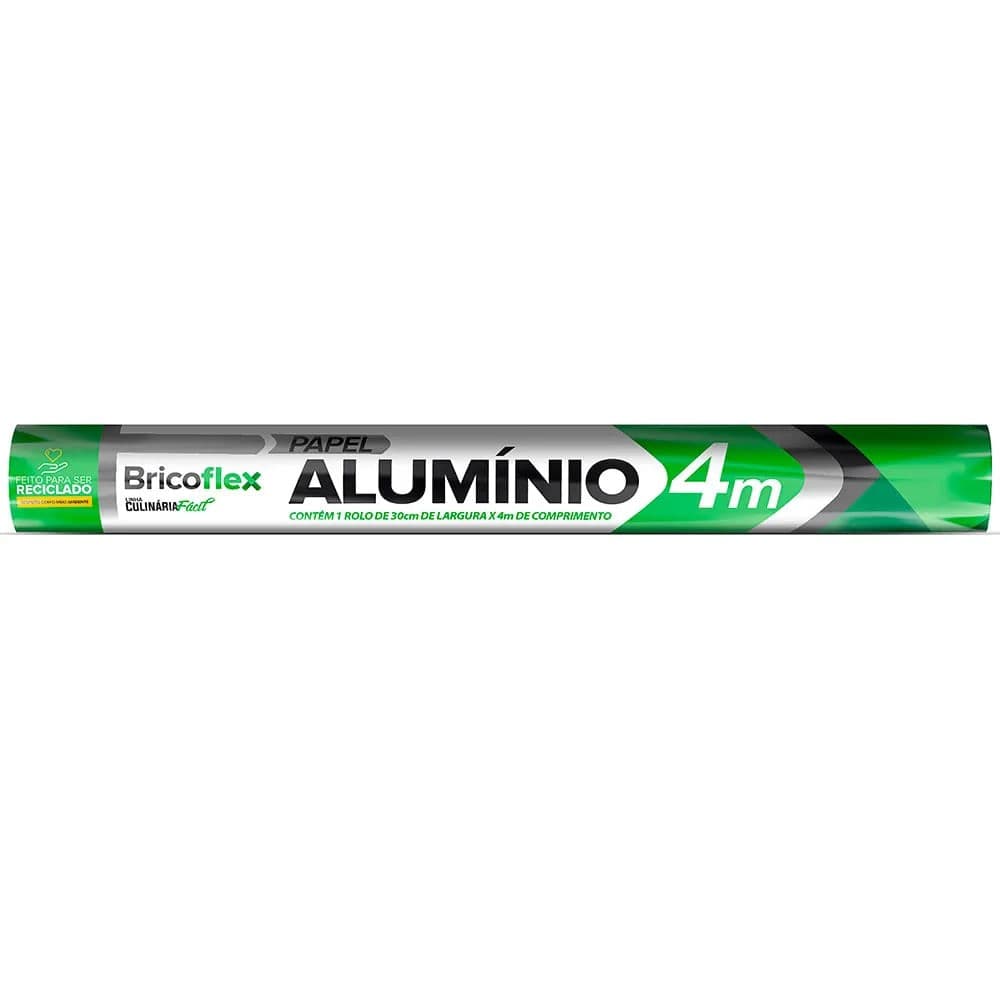 Folha Papel Alumínio Rolo 30cmx4m - Bricoflex
