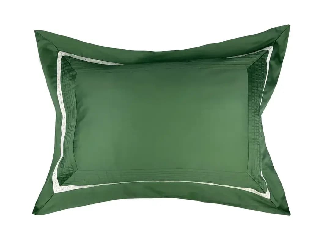 Fronha Avulsa Bossa Verde 4 Abas Bordado Darling 600 Fios Muguet Home