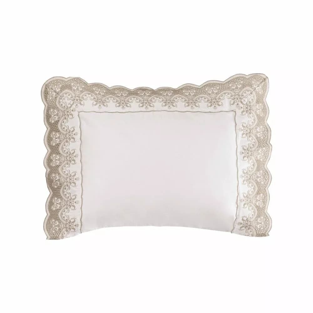 Fronha Lavena 300 Fios Trussardi Branco/Legno 50 x 70 cm