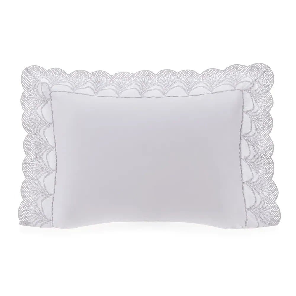 Fronha Palma 300 Fios Trussardi Branco e Platino 50cm x 70cm