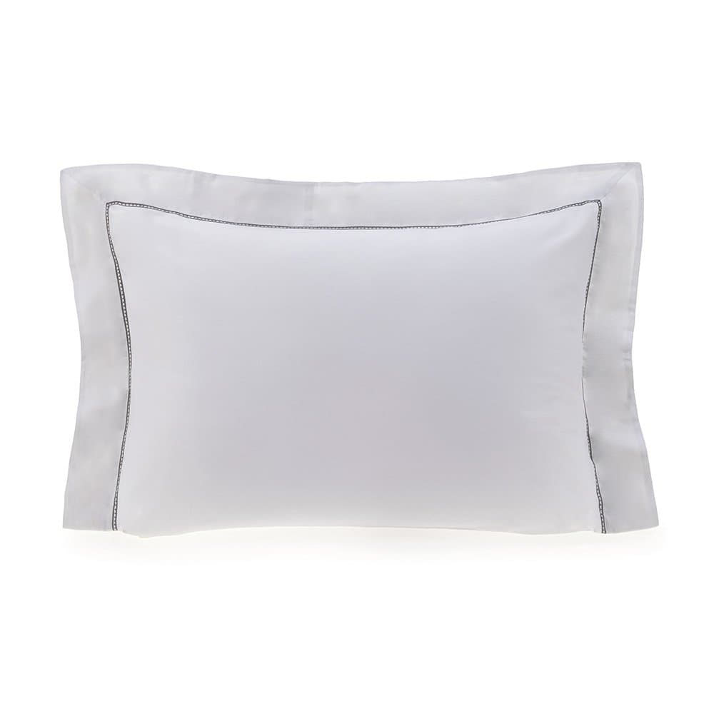 Fronha Portello 300 Fios Trussardi Branco e Ardósia 50 x 70 cm