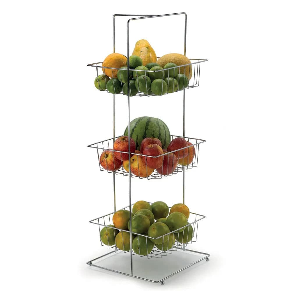 Fruteira de Chão Master com 3 Cestos Cromada - Arthi