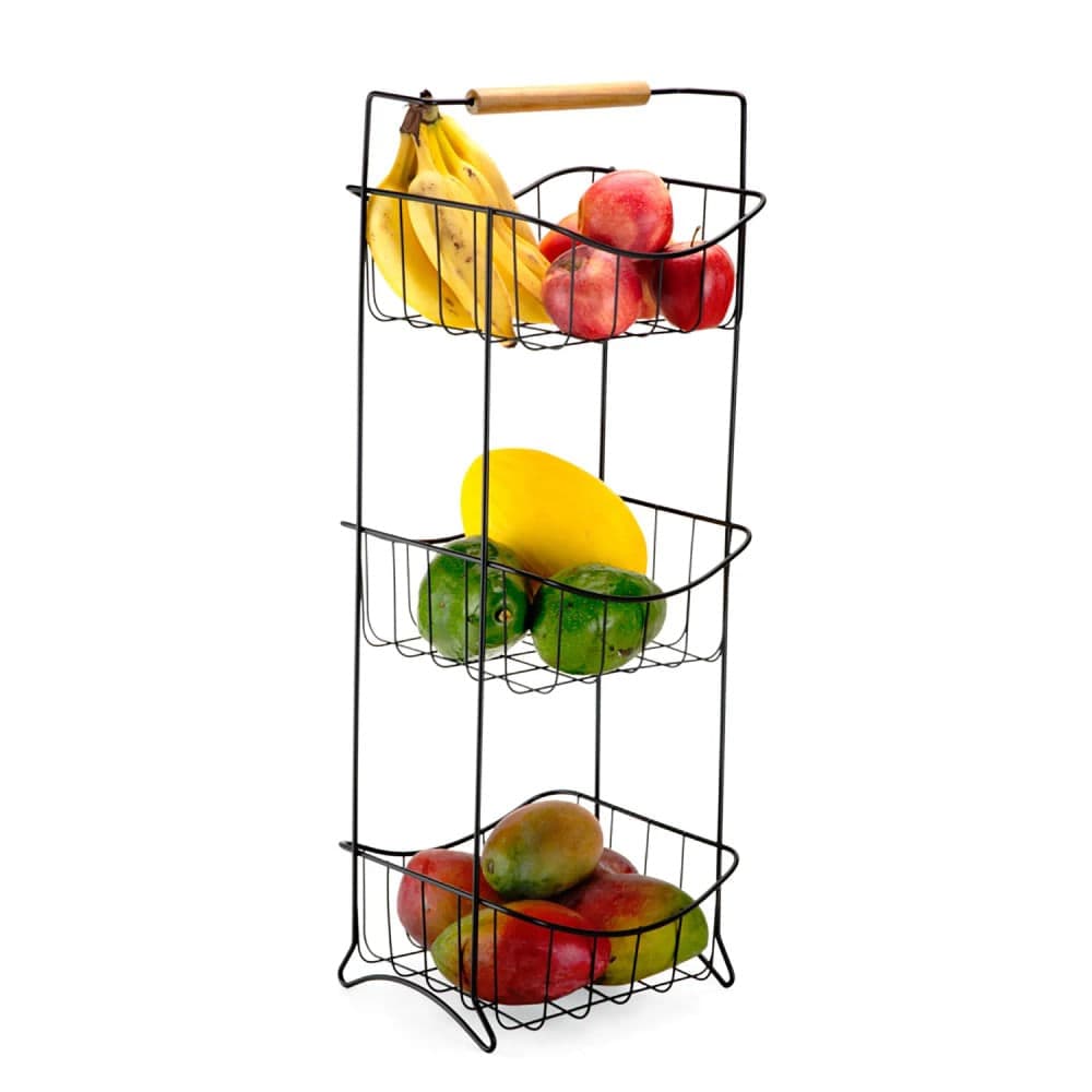 Fruteira de Chão Tripla Eco Design Black - Arthi