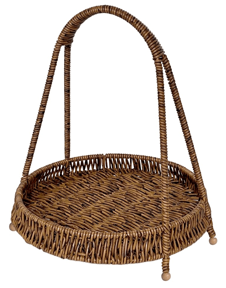 Fruteira em Fibra Cestaria 1 Andar Caramelo 25x25x29cm - Entrecasa