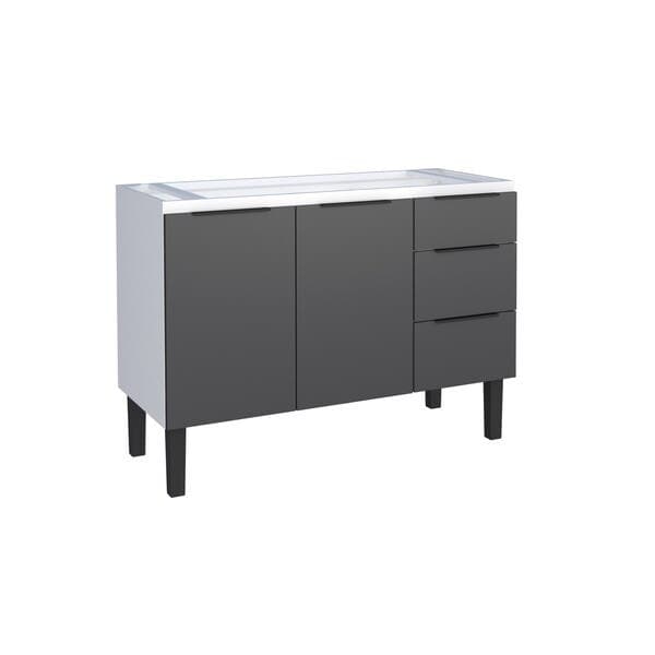 Gabinete de Cozinha Aço Preto com 3 Gavetas e 2 Portas 117x85x50cm Jupiter Cozimax