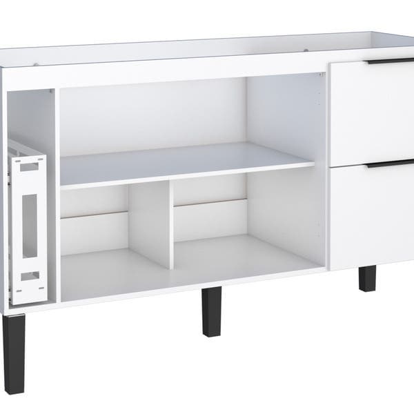 Gabinete de Cozinha MDP Branco com 2 Gavetas e 2 Portas 144x85x51cm Cisne Cozimax