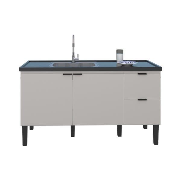 Gabinete de Cozinha MDP Nude com 2 Gavetas e 2 Portas 144x79x51cm Colibri Cozimax