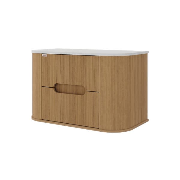 Gabinete para Banheiro 80cm Madeira MDF e MDP Catedral e Branco Eleonora Fabribam