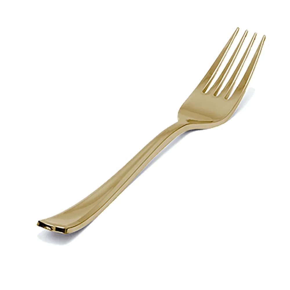 Garfo para Refeição 18,5cm Gold Premium 8 Unidades - Silver Plastic
