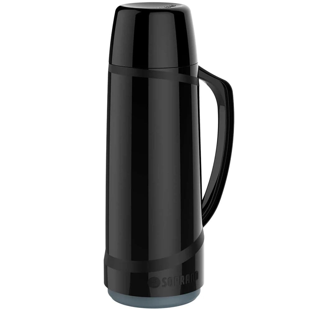 Garrafa Térmica Cristal 1l Preta - Soprano