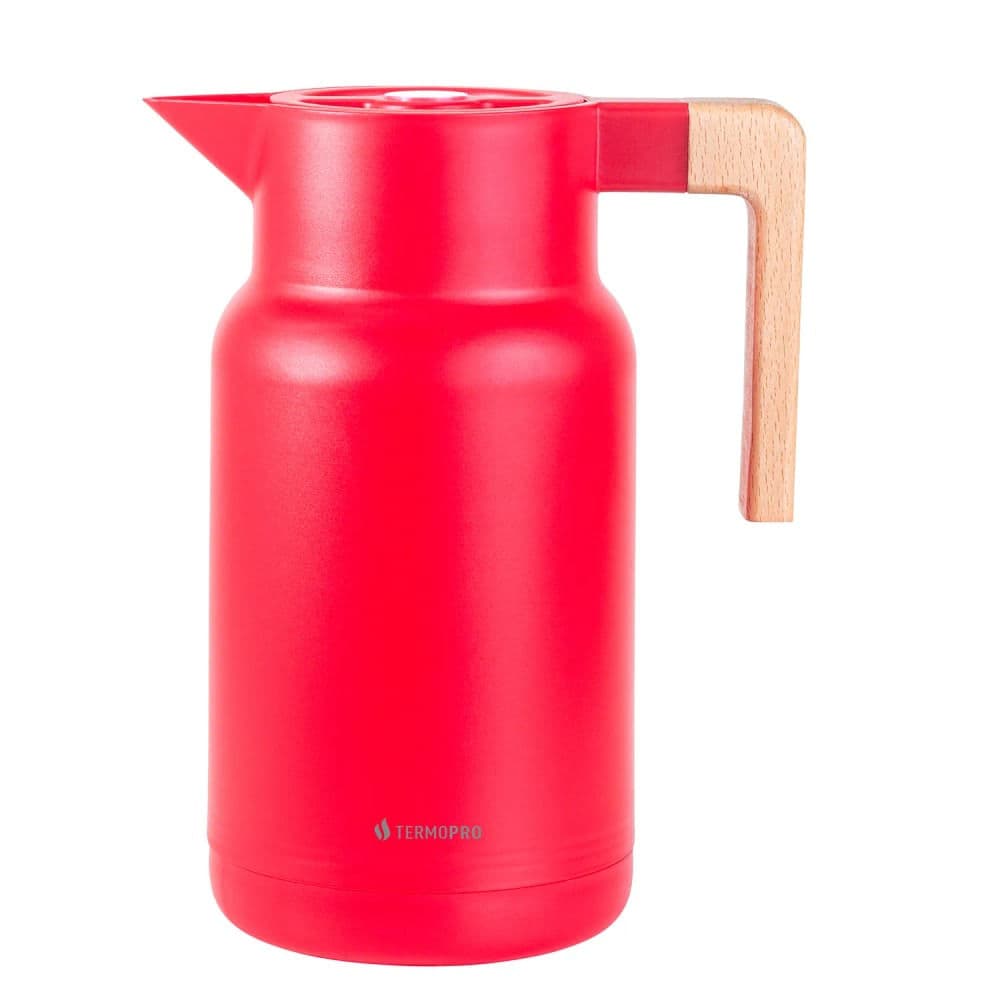 Garrafa Wood Térmica Fashion 1l Vermelha - Marcamix