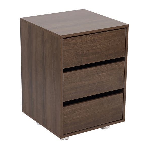 Gaveteiro de Chão 3 Gavetas 66x45x45cm Nogueira Dourado Luciane