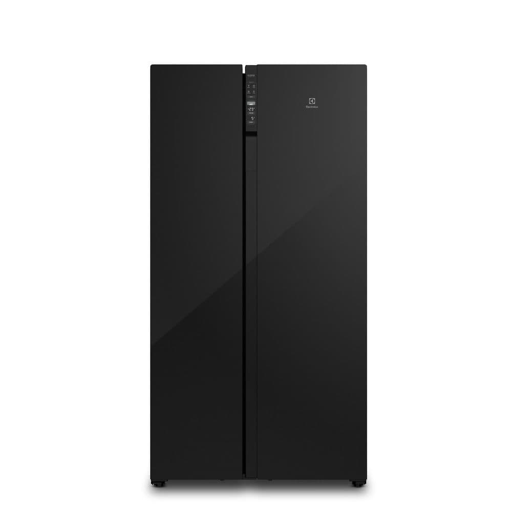 Geladeira Electrolux Frost Free Inverter 531L Efficient AutoSense Side by Side Vidro Preto (ES5GB)