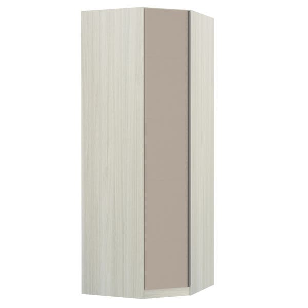 Guarda-Roupa de Canto Diagonal Modulado Legno Crema 1 Porta de Abrir Connect MDP 236x83,8x83,8cm Prime Luciane