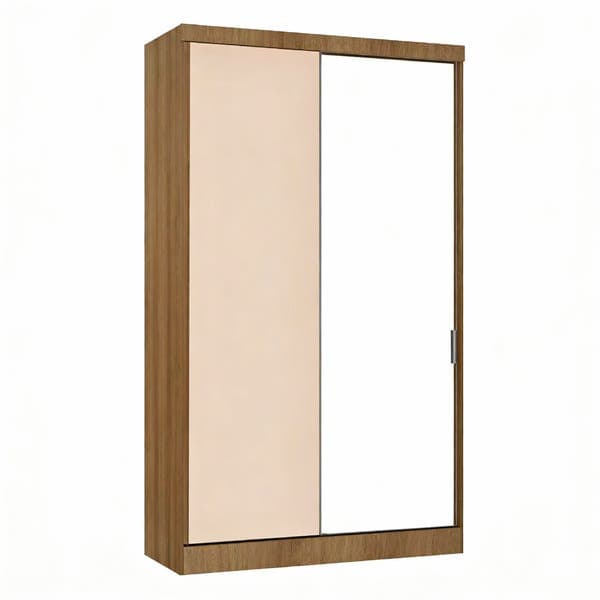 Guarda-Roupa Modulado Com Espelho 2 Portas de Correr 3 Gavetas MDP Avelã 134,5x230x54 Milano Luciane