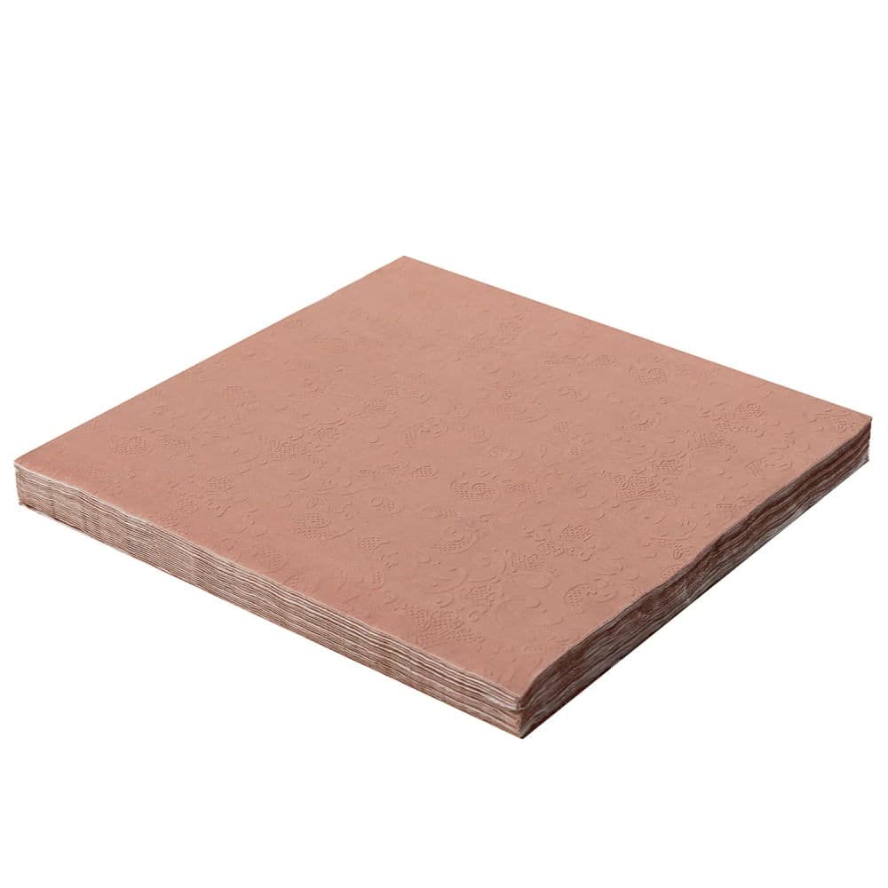Guardanapo de Papel 2 Folhas 20 Unidades 33cm Relevo Rosa Bebe - Silver Plastic