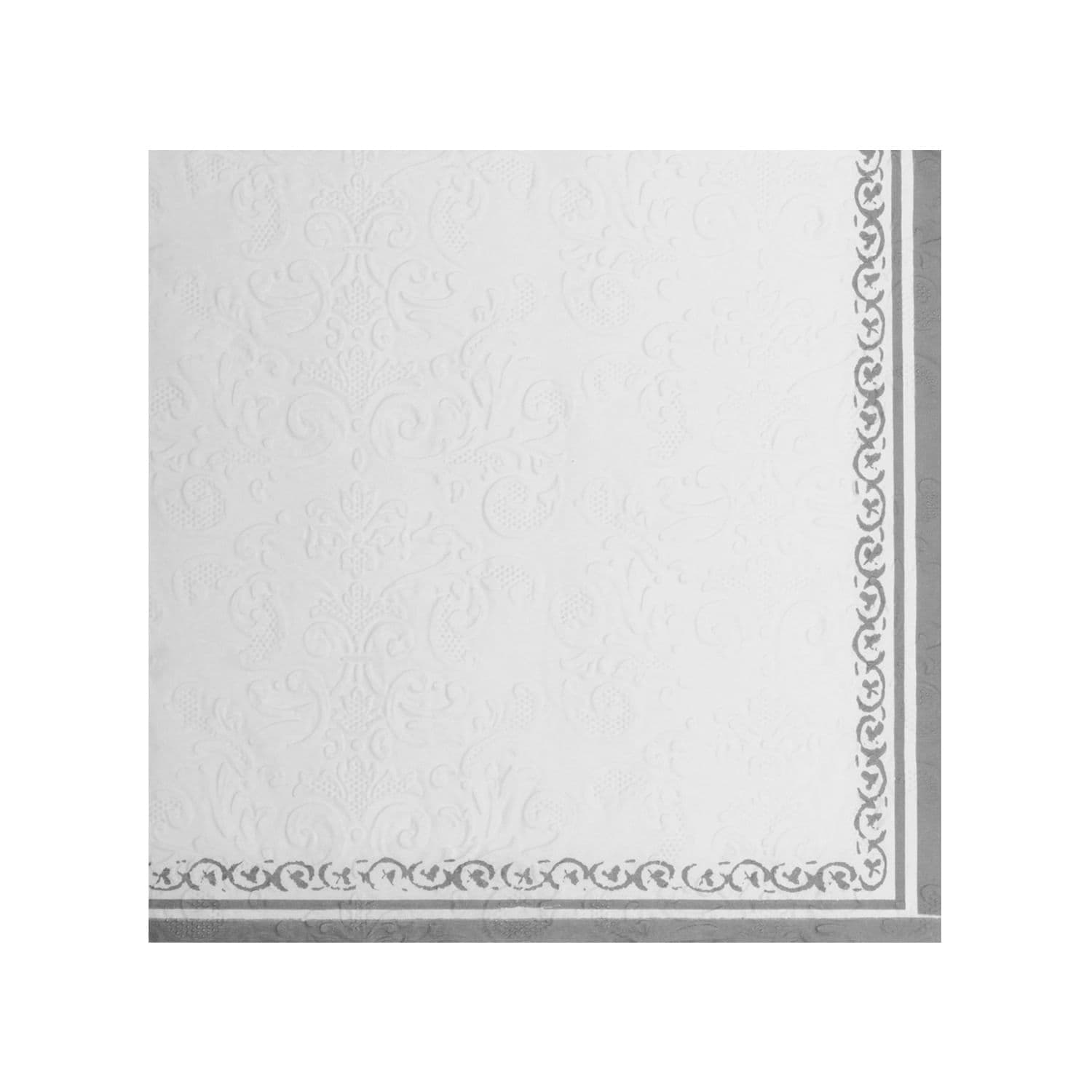 Guardanapo de Papel Natal Branco Prata 32cm - Hub.me